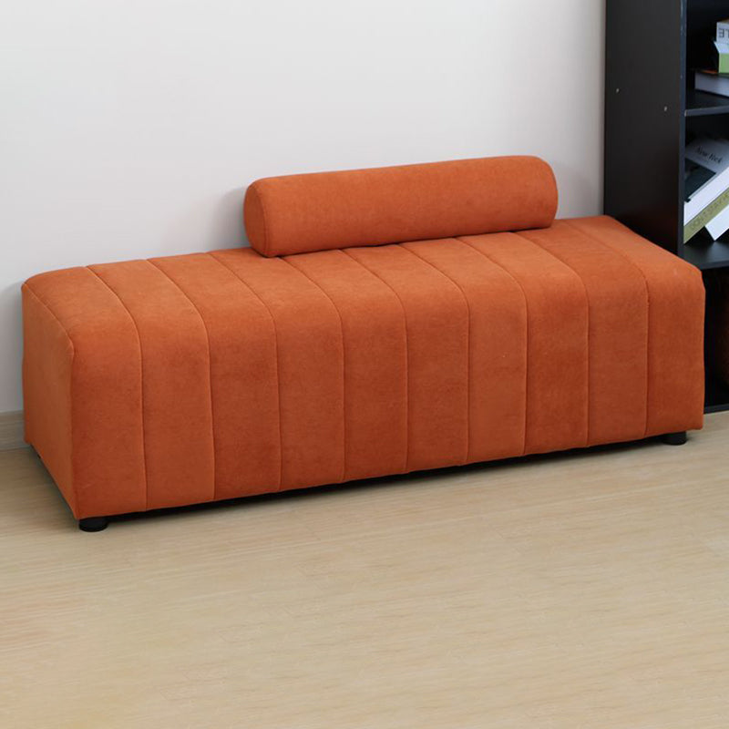 Contemporary Scandinavian Rectangular Cat Scratching Leather Faux Suede Fleece Solid Wood Sponge Plush Cotton Bench Backrest Armless For Entryway