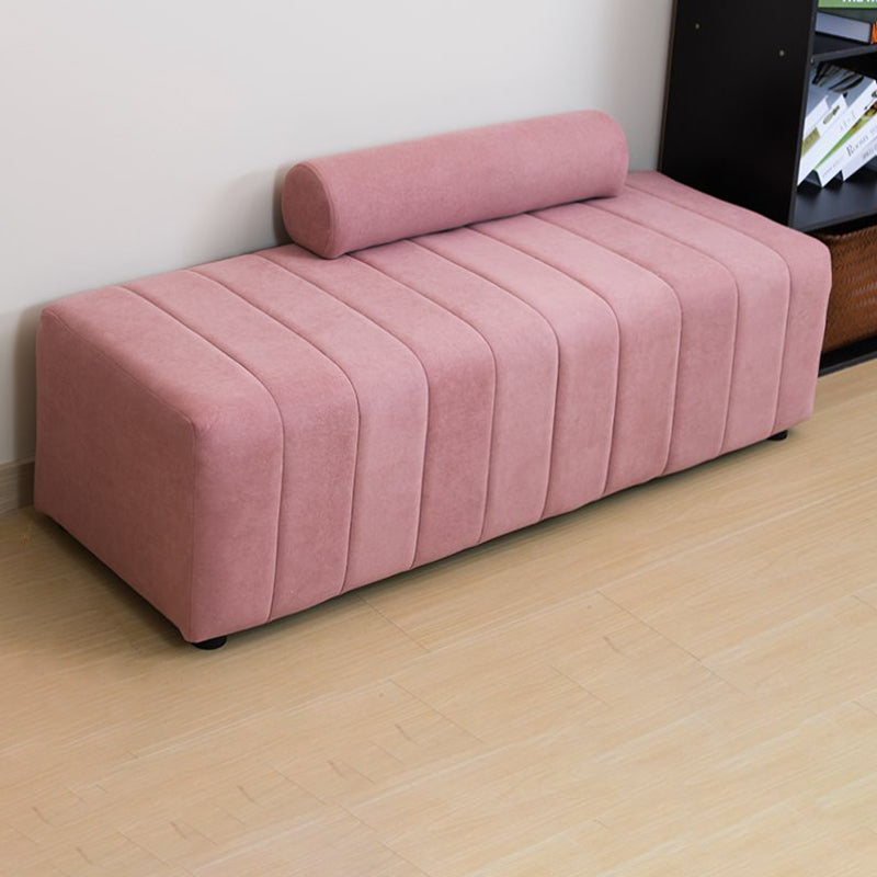 Contemporary Scandinavian Rectangular Cat Scratching Leather Faux Suede Fleece Solid Wood Sponge Plush Cotton Bench Backrest Armless For Entryway
