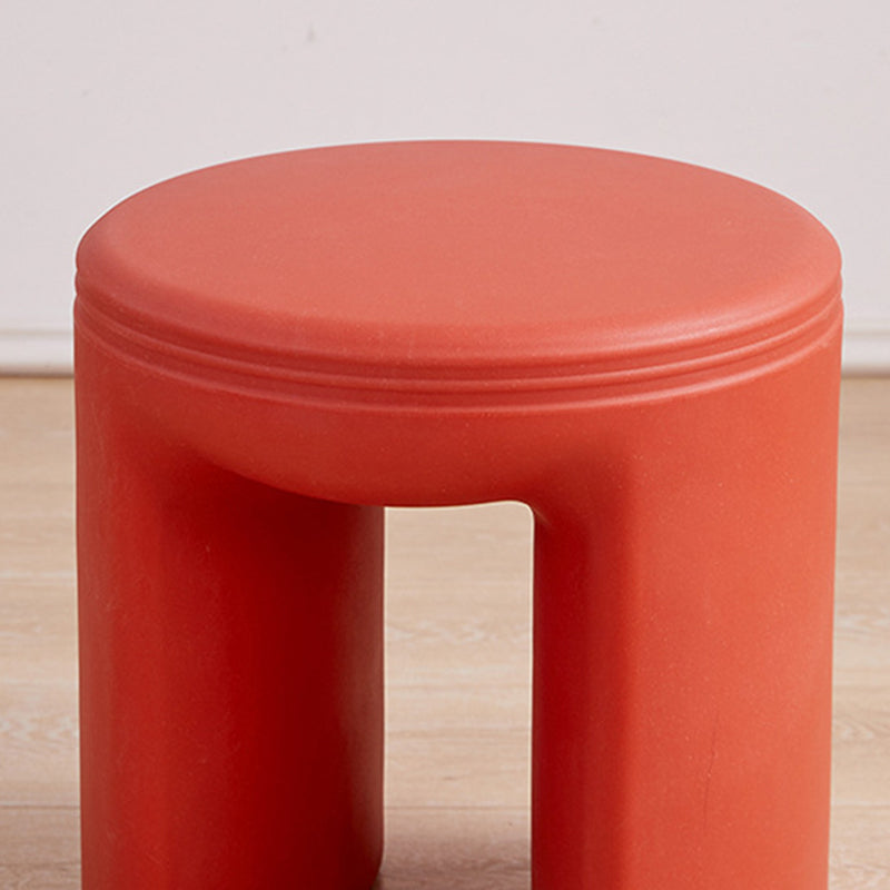 Modern Minimalist PE Round Low Stool Armless For Living Room