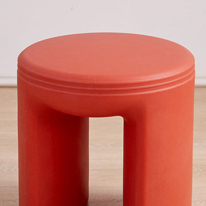 Modern Minimalist PE Round Low Stool Armless For Living Room