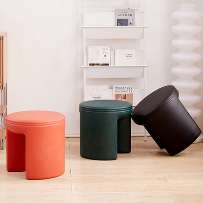 Modern Minimalist PE Round Low Stool Armless For Living Room