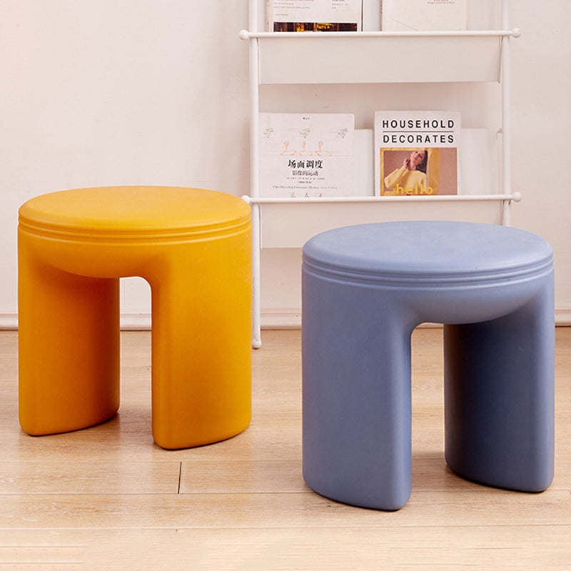 Modern Minimalist PE Round Low Stool Armless For Living Room