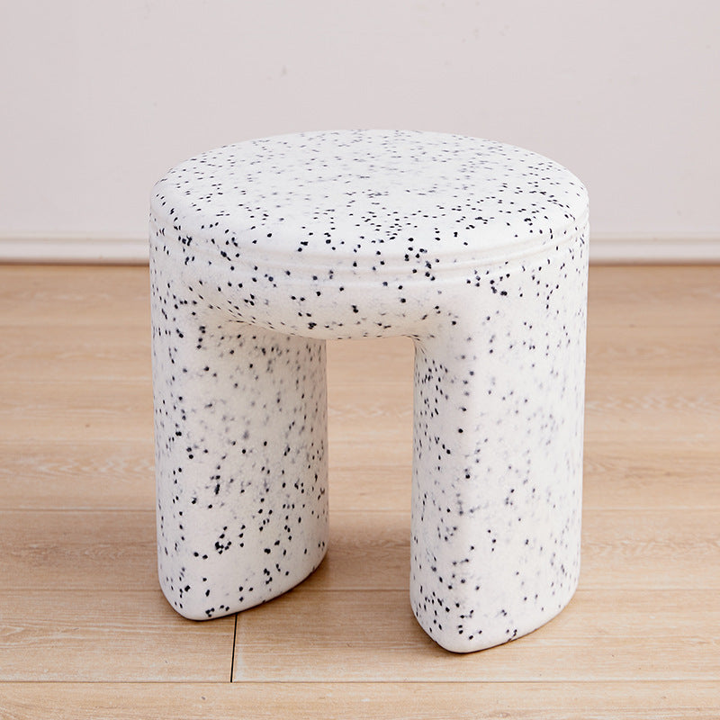 Modern Minimalist PE Round Low Stool Armless For Living Room
