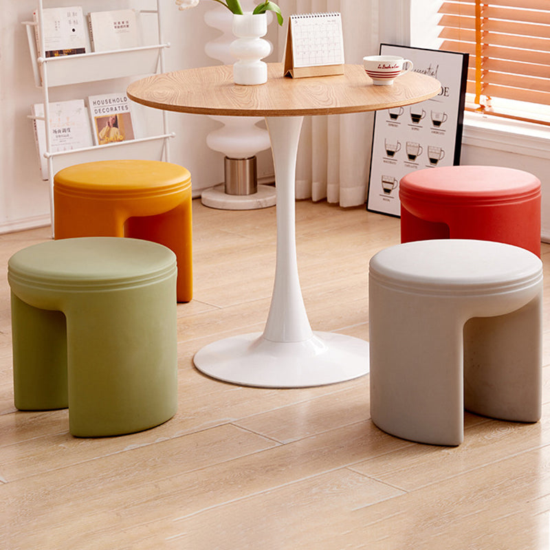 Modern Minimalist PE Round Low Stool Armless For Living Room