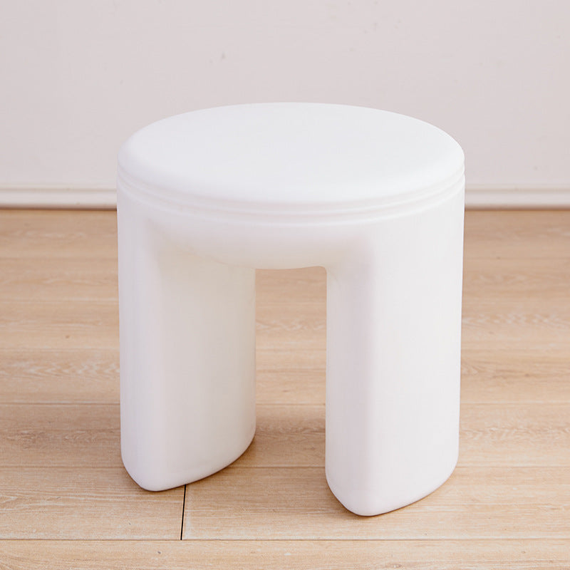 Modern Minimalist PE Round Low Stool Armless For Living Room