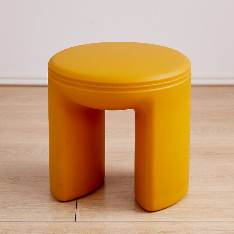 Modern Minimalist PE Round Low Stool Armless For Living Room