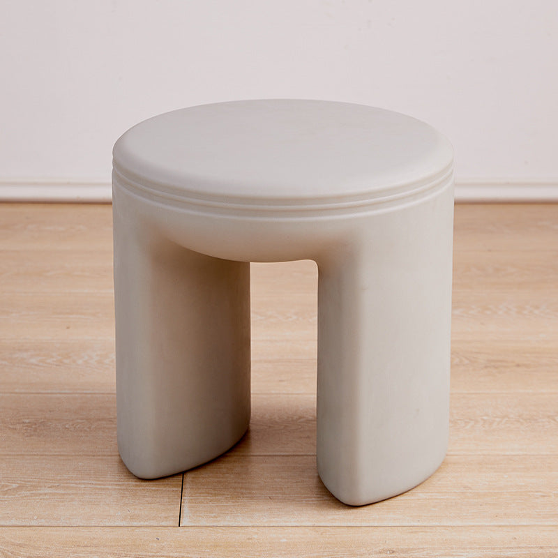 Modern Minimalist PE Round Low Stool Armless For Living Room