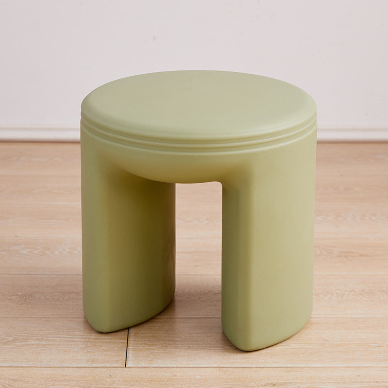 Modern Minimalist PE Round Low Stool Armless For Living Room