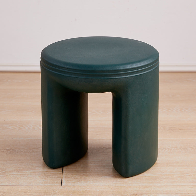 Modern Minimalist PE Round Low Stool Armless For Living Room