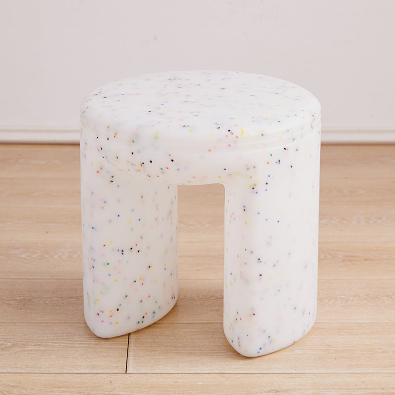 Modern Minimalist PE Round Low Stool Armless For Living Room