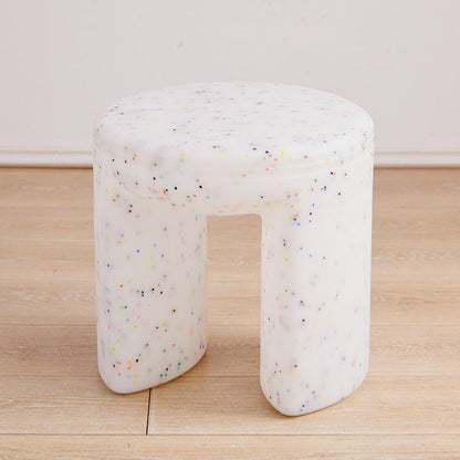 Modern Minimalist PE Round Low Stool Armless For Living Room