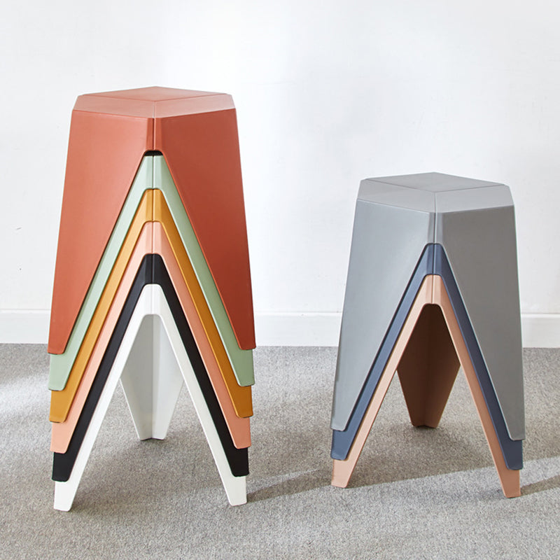 Modern Minimalist PE Square Low Stool Armless For Dining Room & Kitchen