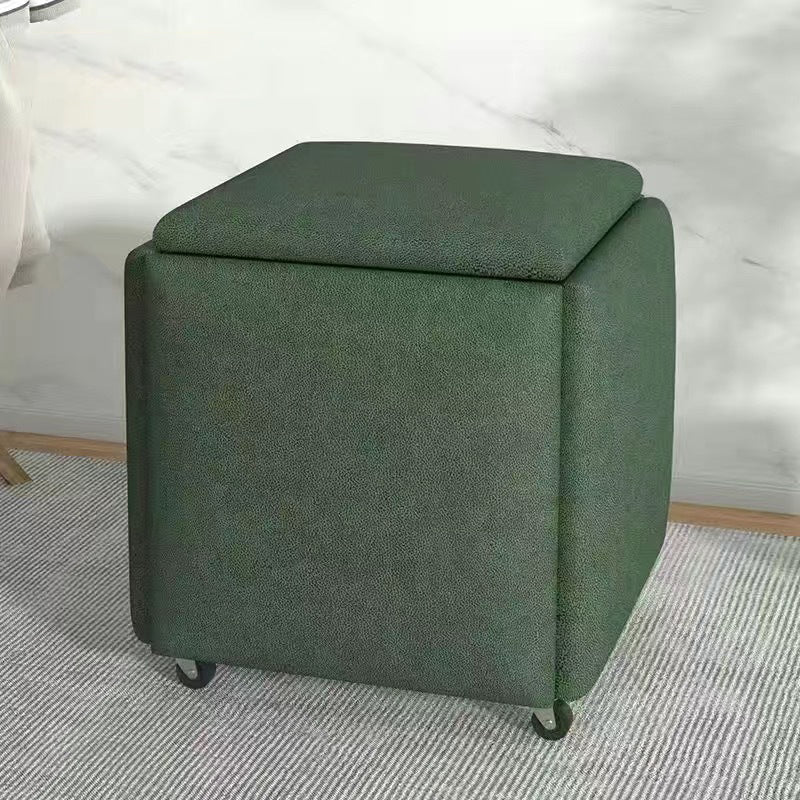 Contemporary Scandinavian Synthetic Fabric Sponge Metal Square Five-In-One Combination Low Stool Armless For Living Room