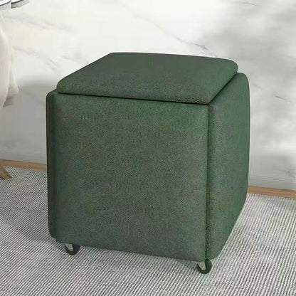 Contemporary Scandinavian Synthetic Fabric Sponge Metal Square Five-In-One Combination Low Stool Armless For Living Room