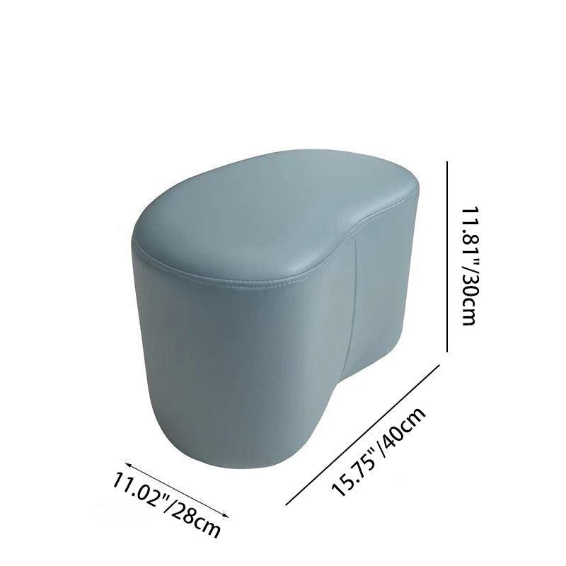 Modern Minimalist Synthetic Fabric Sponge Plywood Crescent Shape Low Stool Armless For Living Room