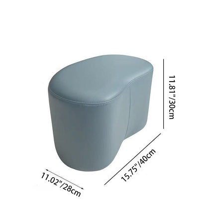 Modern Minimalist Synthetic Fabric Sponge Plywood Crescent Shape Low Stool Armless For Living Room