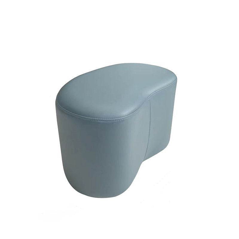 Modern Minimalist Synthetic Fabric Sponge Plywood Crescent Shape Low Stool Armless For Living Room