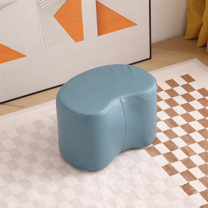 Modern Minimalist Synthetic Fabric Sponge Plywood Crescent Shape Low Stool Armless For Living Room