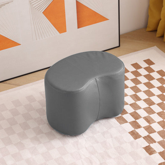 Modern Minimalist Synthetic Fabric Sponge Plywood Crescent Shape Low Stool Armless For Living Room