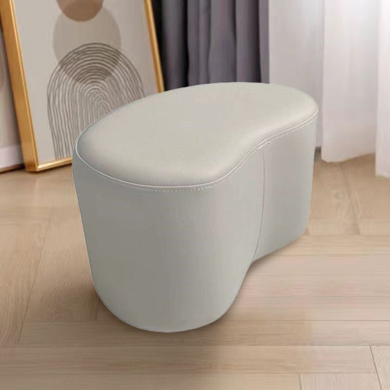 Modern Minimalist Synthetic Fabric Sponge Plywood Crescent Shape Low Stool Armless For Living Room