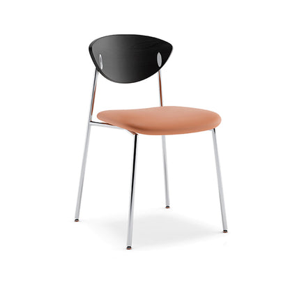 Modern Minimalist Stainless Steel Plywood Sponge Silicone Microfiber Leather Square Dining Chair Backrest For Dining Room & Kitchen