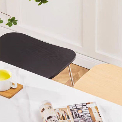 Contemporary Scandinavian Plywood Iron Rectangular Bar Stool Armless For Dining Room & Kitchen