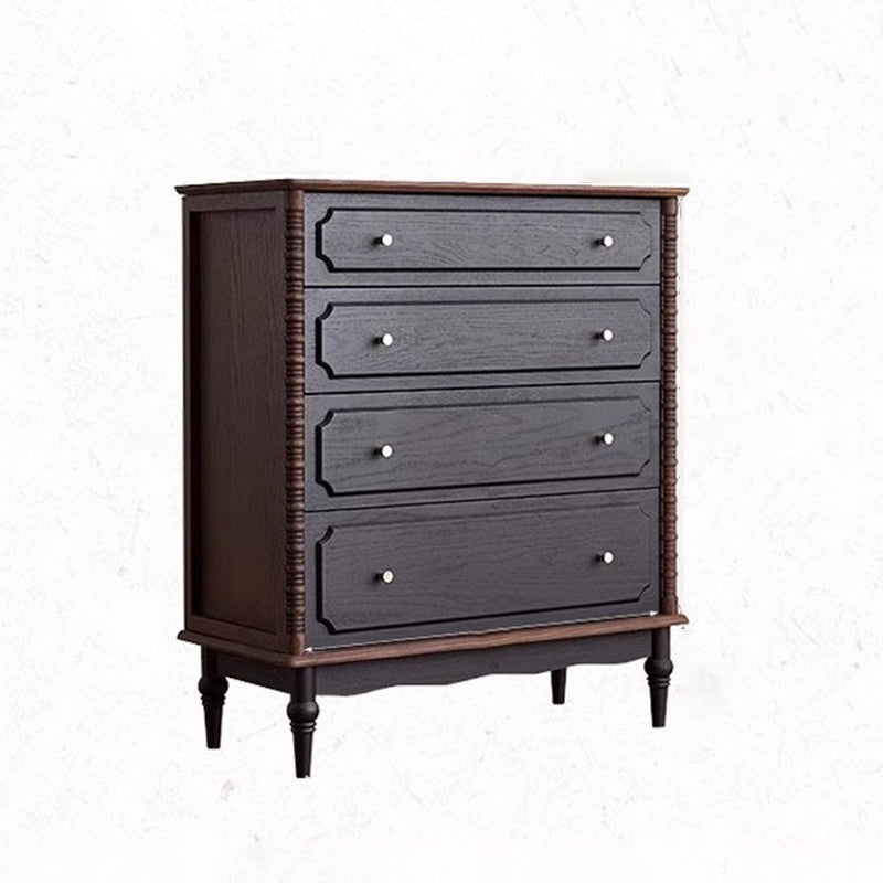 Contemporary Retro Rectangular Ash Wood Plywood Storage Cabinet 4-Drawer For Living Room