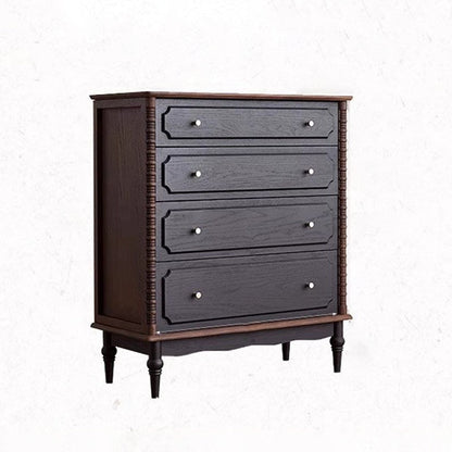 Contemporary Retro Rectangular Ash Wood Plywood Storage Cabinet 4-Drawer For Living Room