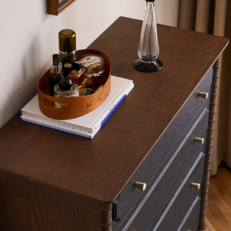 Contemporary Retro Rectangular Ash Wood Plywood Storage Cabinet 4-Drawer For Living Room