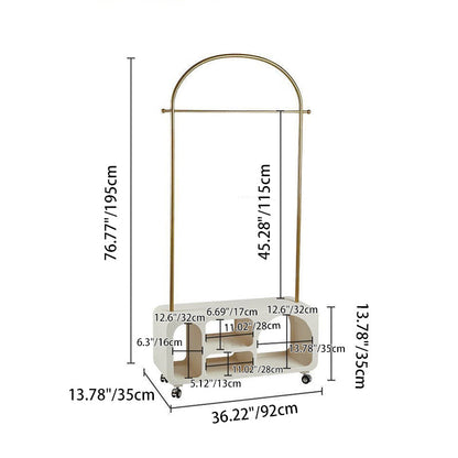 Traditional French Rectangular Arc-Shaped E1 Eco-Friendly MDF Stainless Steel Multi-Compartment Storage Hall Tree 1-Cabinet For Bedroom