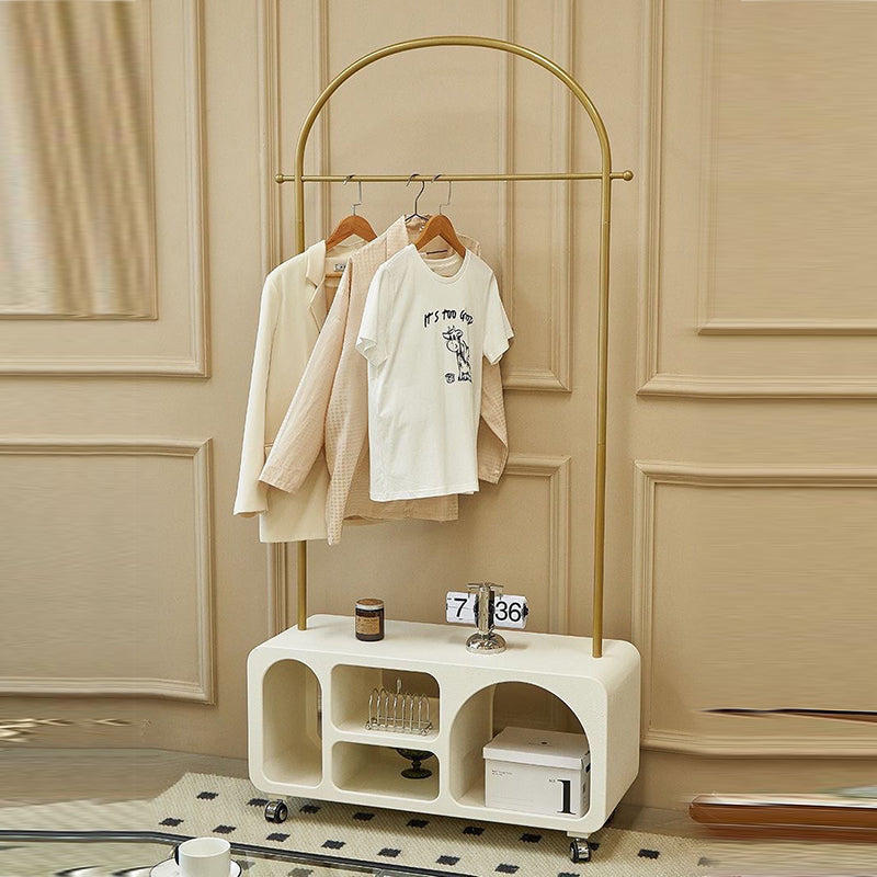 Traditional French Rectangular Arc-Shaped E1 Eco-Friendly MDF Stainless Steel Multi-Compartment Storage Hall Tree 1-Cabinet For Bedroom