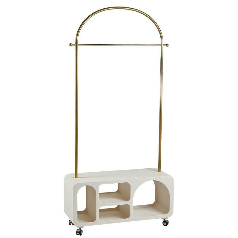 Traditional French Rectangular Arc-Shaped E1 Eco-Friendly MDF Stainless Steel Multi-Compartment Storage Hall Tree 1-Cabinet For Bedroom