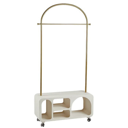 Traditional French Rectangular Arc-Shaped E1 Eco-Friendly MDF Stainless Steel Multi-Compartment Storage Hall Tree 1-Cabinet For Bedroom