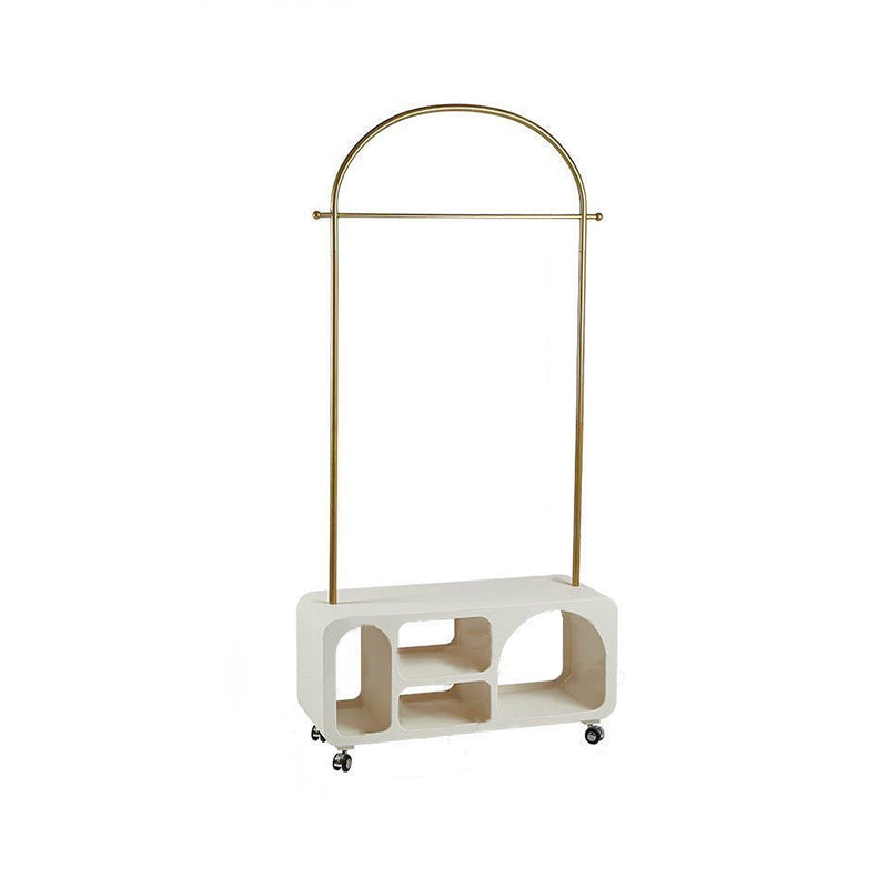 Traditional French Rectangular Arc-Shaped E1 Eco-Friendly MDF Stainless Steel Multi-Compartment Storage Hall Tree 1-Cabinet For Bedroom