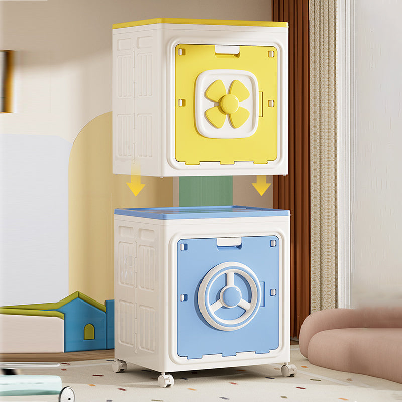 Modern Simplicity Foldable Rectangular PP Plastic Large Capacity Movable Storage Cabinet 1-Cabinet For Bedroom