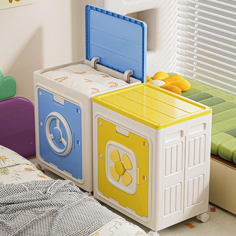 Modern Simplicity Foldable Rectangular PP Plastic Large Capacity Movable Storage Cabinet 1-Cabinet For Bedroom