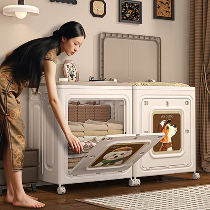 Modern Minimalist Foldable Rectangular PP Plastic Flip-Top Storage Cabinet 1-Cabinet For Bedroom