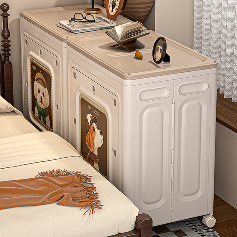Modern Minimalist Foldable Rectangular PP Plastic Flip-Top Storage Cabinet 1-Cabinet For Bedroom