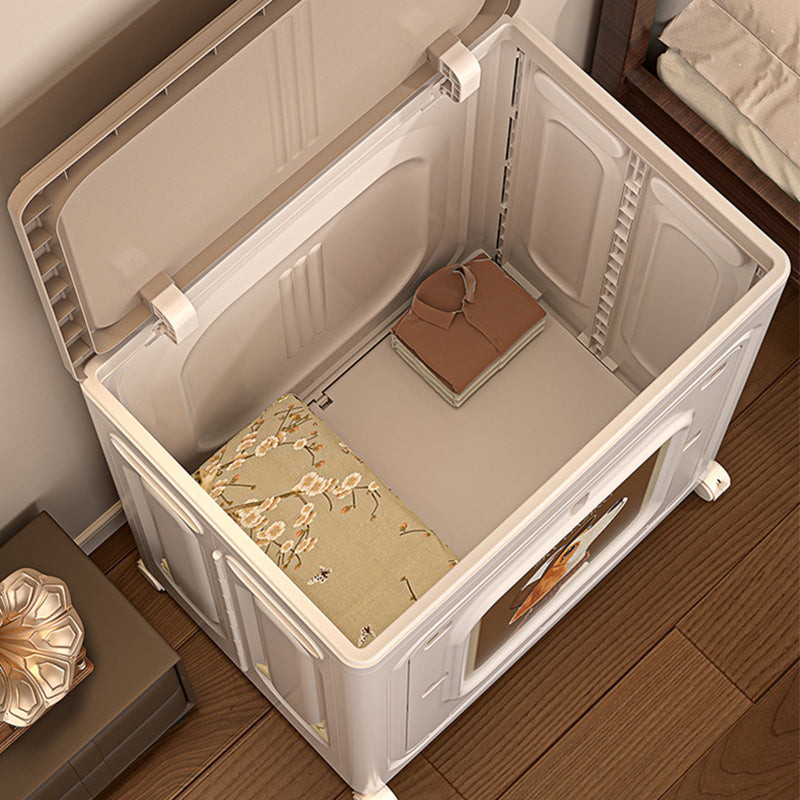 Modern Minimalist Foldable Rectangular PP Plastic Flip-Top Storage Cabinet 1-Cabinet For Bedroom
