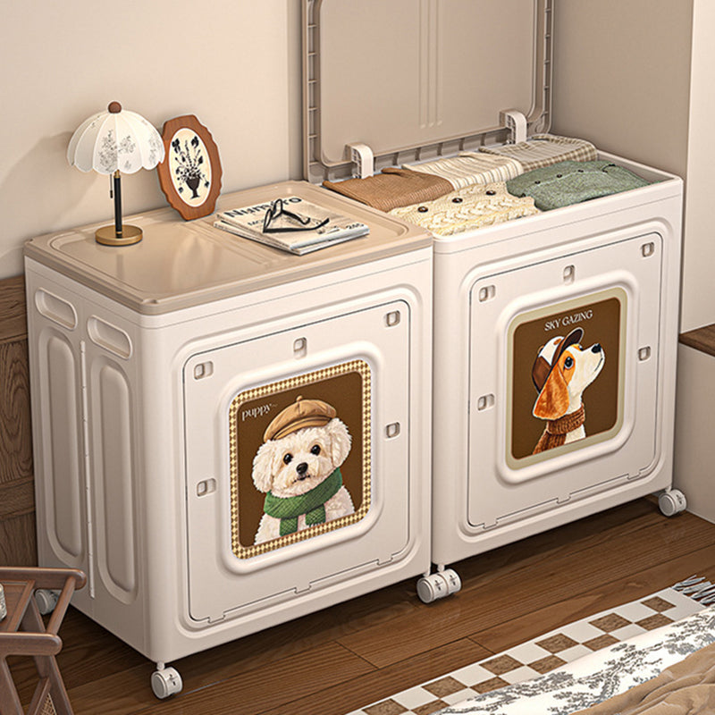 Modern Minimalist Foldable Rectangular PP Plastic Flip-Top Storage Cabinet 1-Cabinet For Bedroom