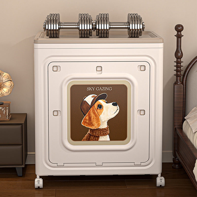 Modern Minimalist Foldable Rectangular PP Plastic Flip-Top Storage Cabinet 1-Cabinet For Bedroom