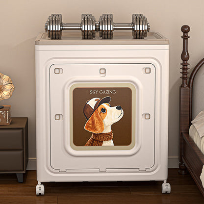 Modern Minimalist Foldable Rectangular PP Plastic Flip-Top Storage Cabinet 1-Cabinet For Bedroom