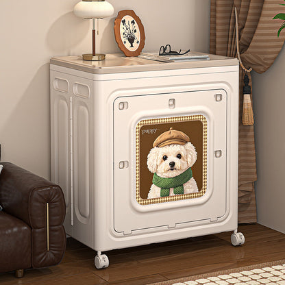 Modern Minimalist Foldable Rectangular PP Plastic Flip-Top Storage Cabinet 1-Cabinet For Bedroom