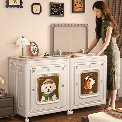 Modern Minimalist Foldable Rectangular PP Plastic Flip-Top Storage Cabinet 1-Cabinet For Bedroom