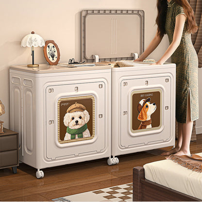 Modern Minimalist Foldable Rectangular PP Plastic Flip-Top Storage Cabinet 1-Cabinet For Bedroom