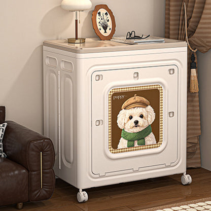 Modern Minimalist Foldable Rectangular PP Plastic Flip-Top Storage Cabinet 1-Cabinet For Bedroom