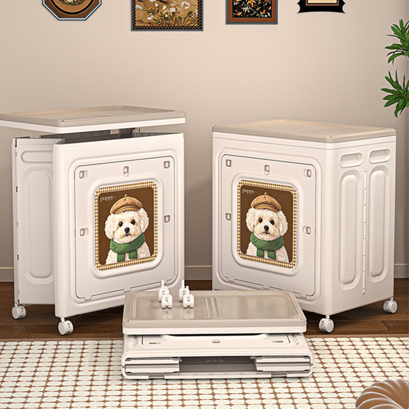 Modern Minimalist Foldable Rectangular PP Plastic Flip-Top Storage Cabinet 1-Cabinet For Bedroom