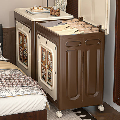 Modern Art Deco Movable Rectangular PP Plastic Foldable Large Capacity Storage Cabinet 1-Cabinet For Living Room & Bedroom