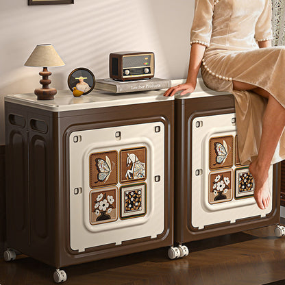 Modern Art Deco Movable Rectangular PP Plastic Foldable Large Capacity Storage Cabinet 1-Cabinet For Living Room & Bedroom