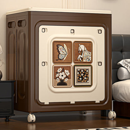 Modern Art Deco Movable Rectangular PP Plastic Foldable Large Capacity Storage Cabinet 1-Cabinet For Living Room & Bedroom
